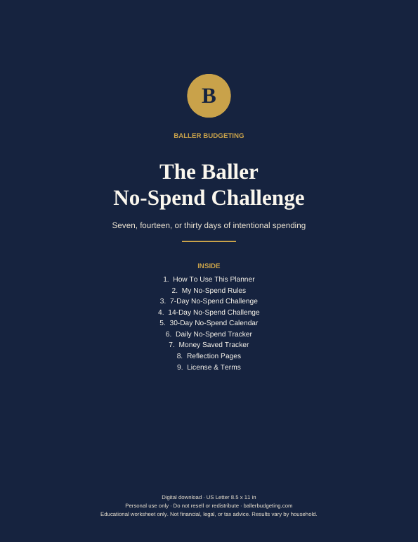 Cover of The Baller No-Spend Challenge