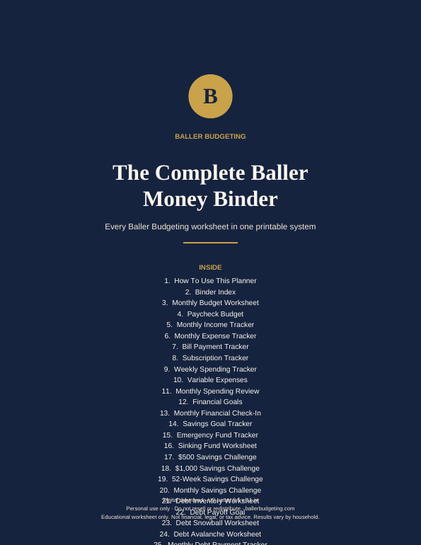 Cover of The Complete Baller Money Binder
